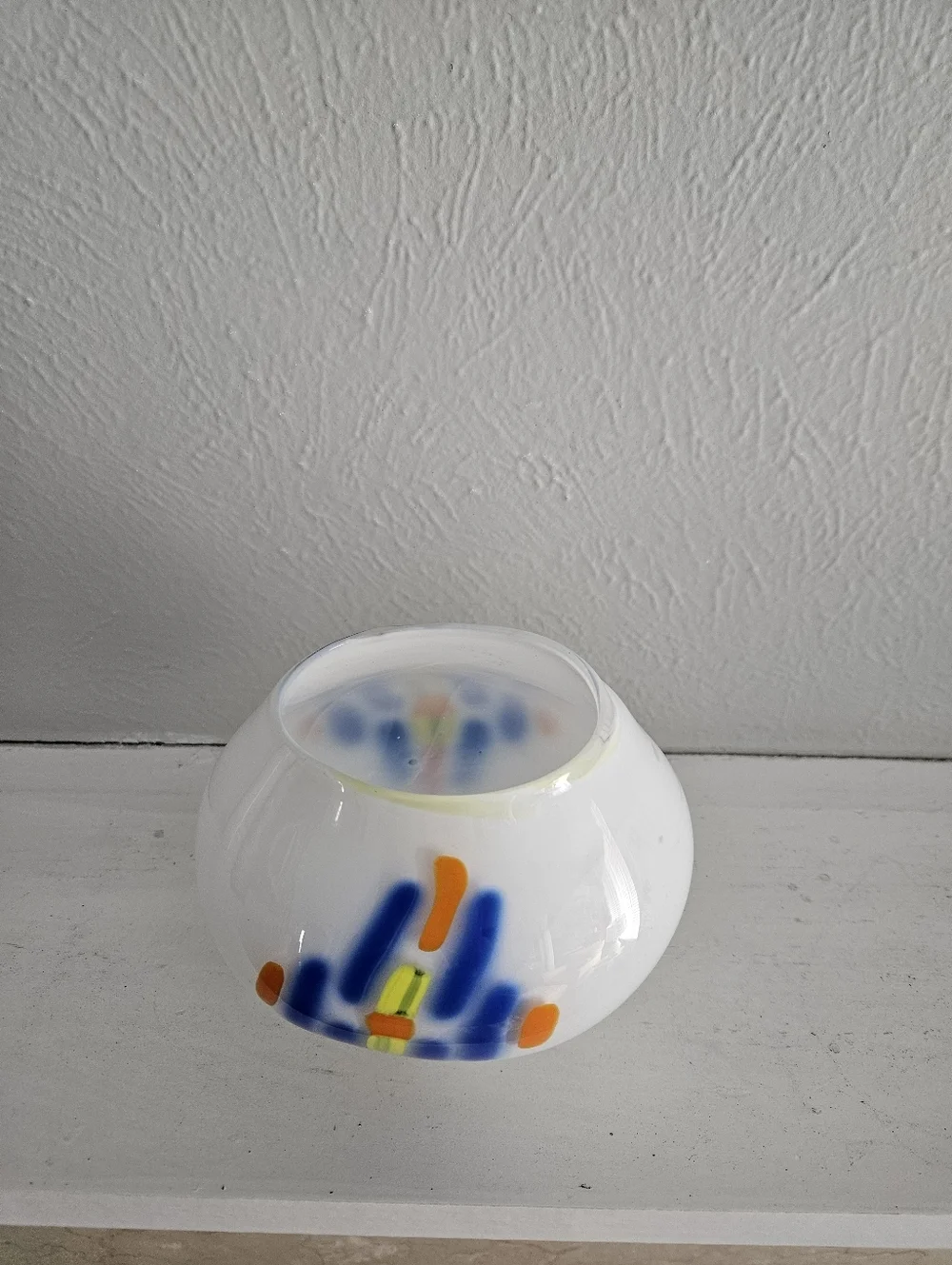 Vintage Lavorazione Atre Murano Curved Oval Glass Vase